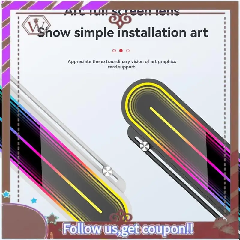 ABBG-Graphics Card Anti-Sag Bracket With ARGB Sync Temperature Display Adjustable Height, 5V 3Pin A