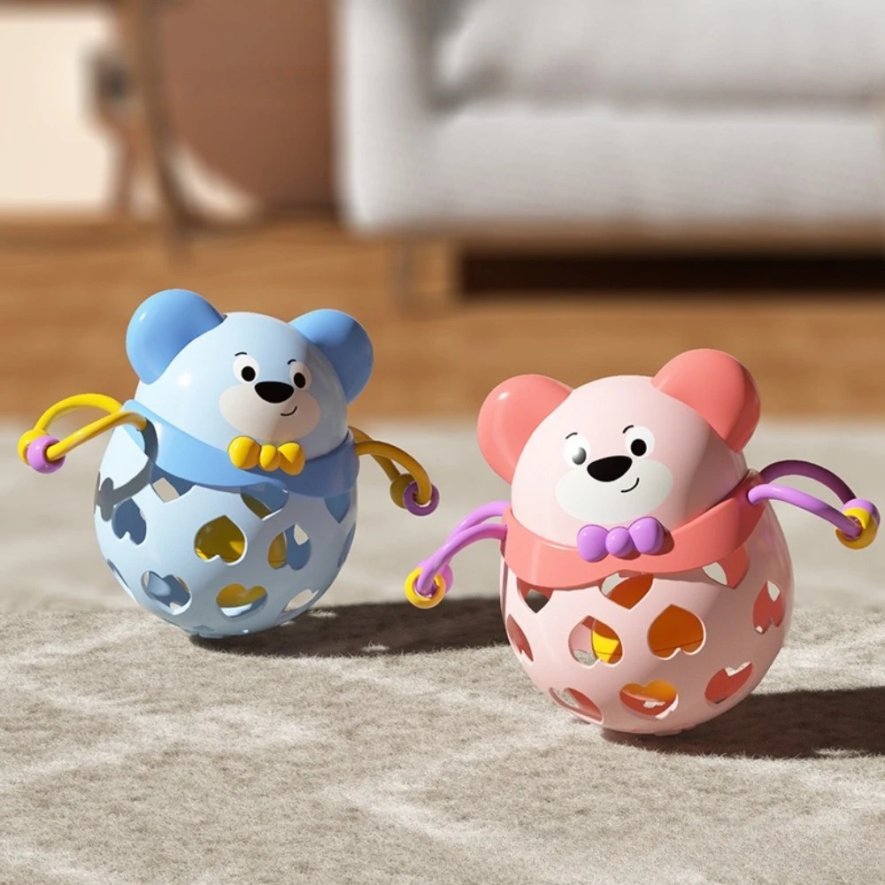 Zachte rubberen babybel, handbel voor pasgeboren baby's van 0-1, rustgevend handbalspeelgoed voor kinderen