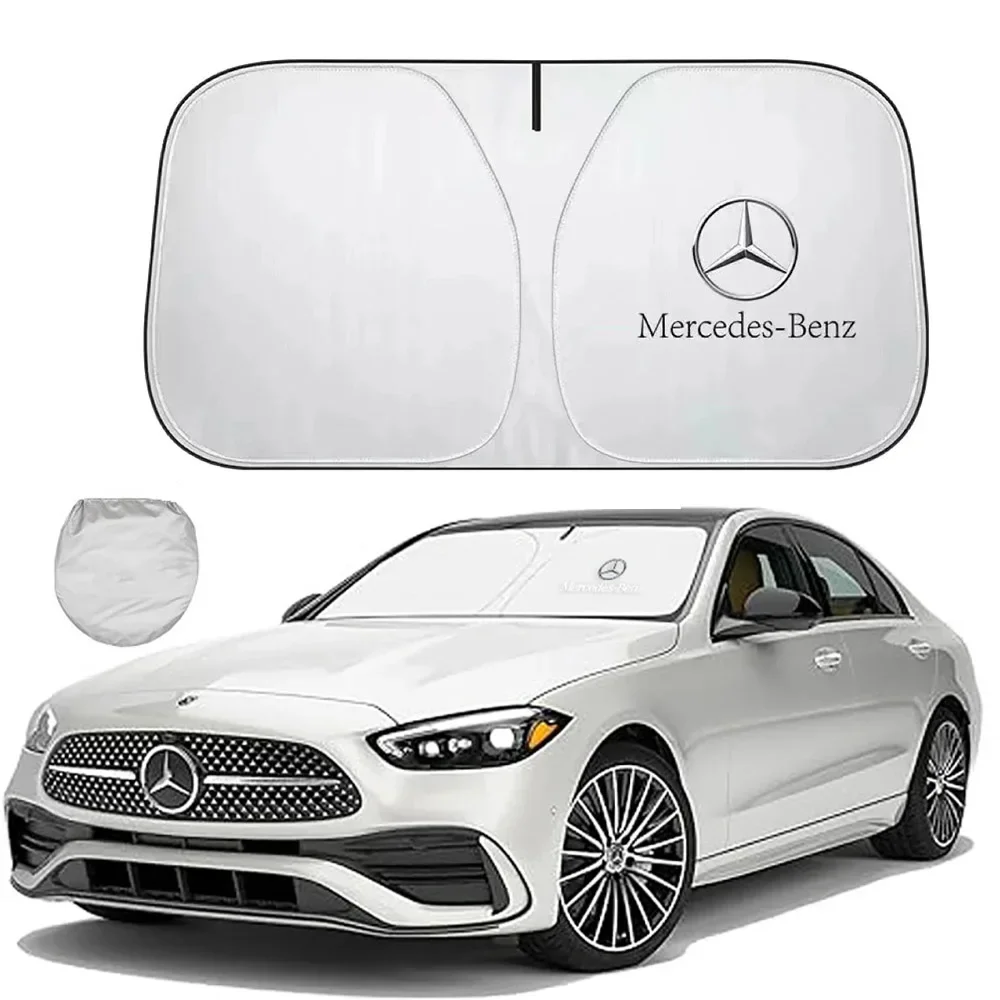 UV Car Front Windshield Sunshade Protective Cover For Mercedes Benz AMG W203 W206 W205 GLE GLC GLK Interior Mouldings QDZYD