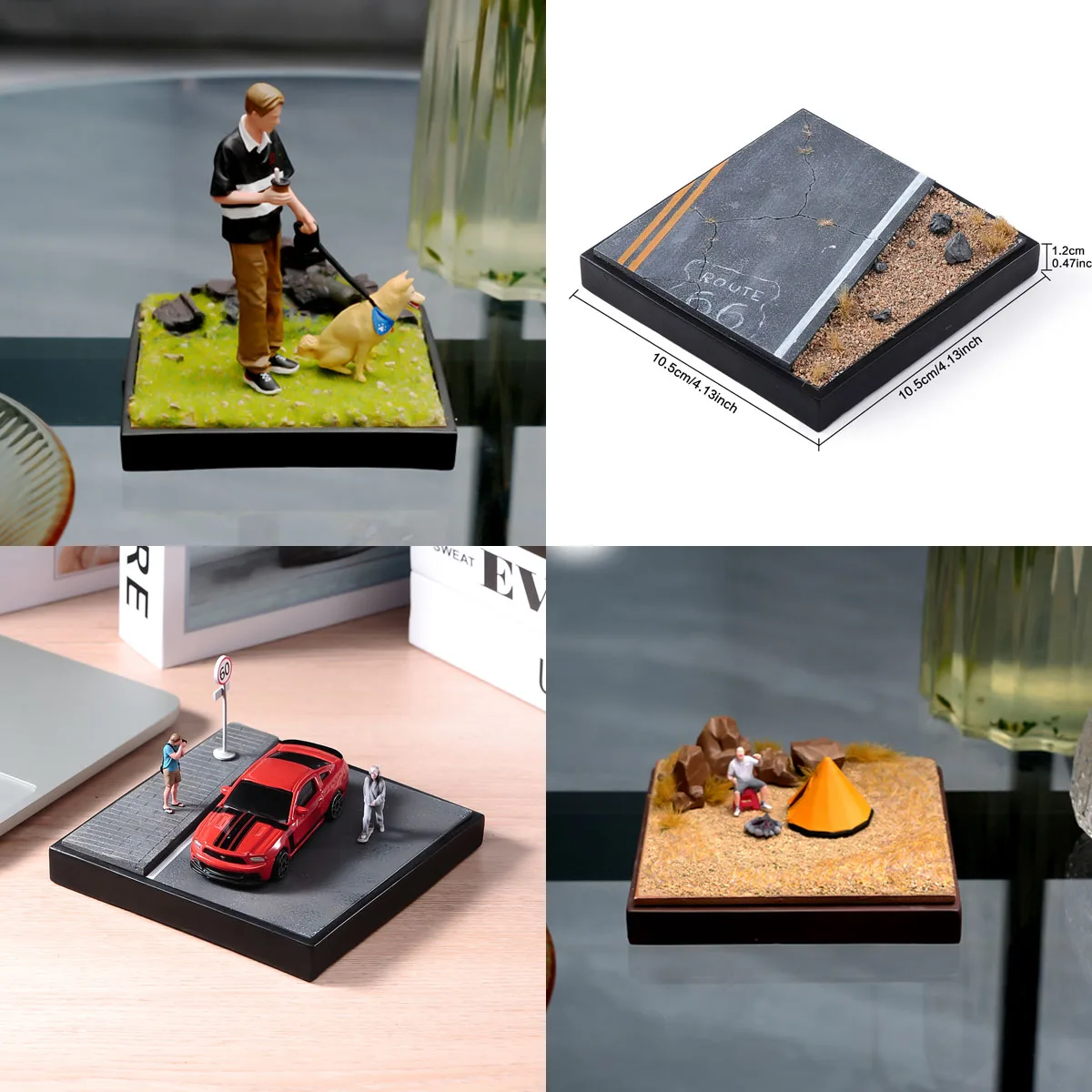 

Square Diorama Base Multifunctional Platform Scene Model Fit 1:64 Car Park 1:72 Tank Model 1:64 Resin Craft Figure Doll Display