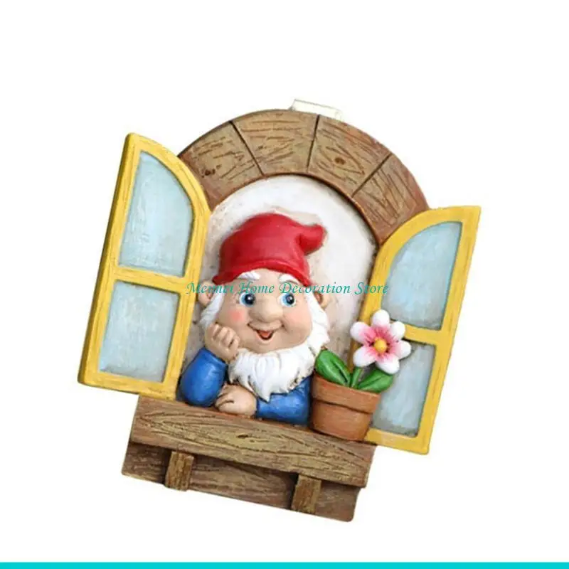 

H7BF смола Сова гномы деревья лица висит уличный декор для двора садовые поделки и миниатюрные пейзажные подвесные украшения