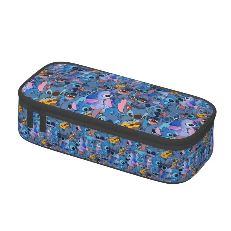 Custodie per matite per chitarra personalizzate Kawaii Stitch per ragazze e ragazzi borsa per penna personalizzata di grande capacità materiale