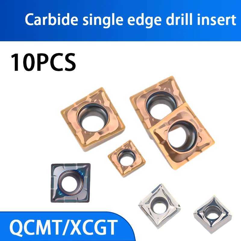 Inserções de Carboneto para Perfuração Violenta Lâminas de Broca em Forma de u Single-edge Qcmt Xcmt Qcmt05 Qcmt06 Qcmt07 Qcmt08 Qcmt10 10 Pcs