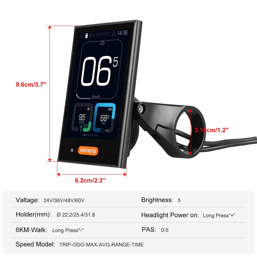 Bafang Central Motor M325 M625  Display DPC181 Bluetooth For M500 M600 M620 Can Protocol Electric Bicycle