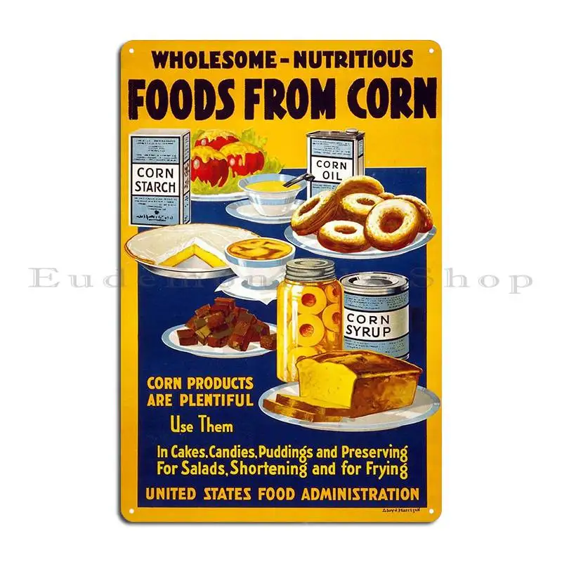 Wholesome Nutritious Foods From Corn Metal Sign Poster Personalized Home Retro Design Personalized Tin Sign Poster