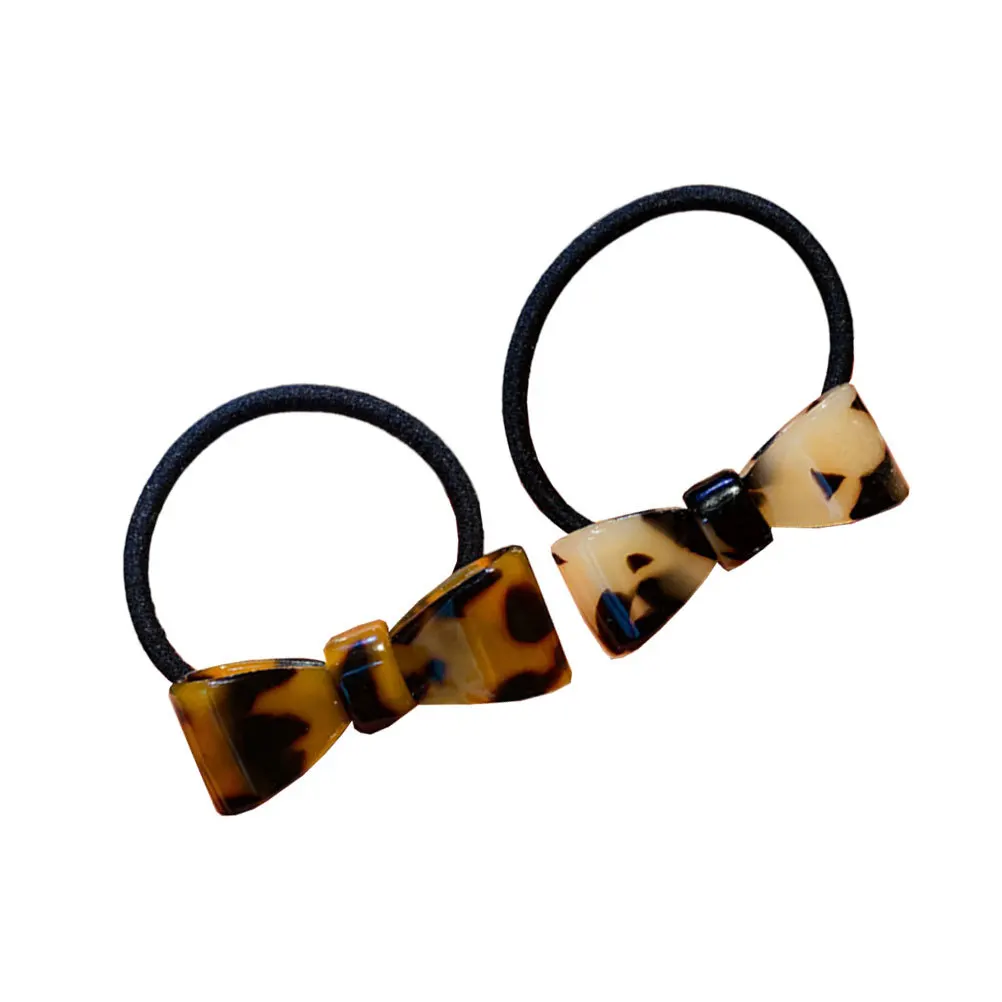 2 قطعة العلاقات الشعر ليوبارد Bowknot دائم اكسسوارات أنيقة للنساء الفتيات لافتة للنظر ارتداء اليومي هدية ليوبارد العلاقات الشعر #4