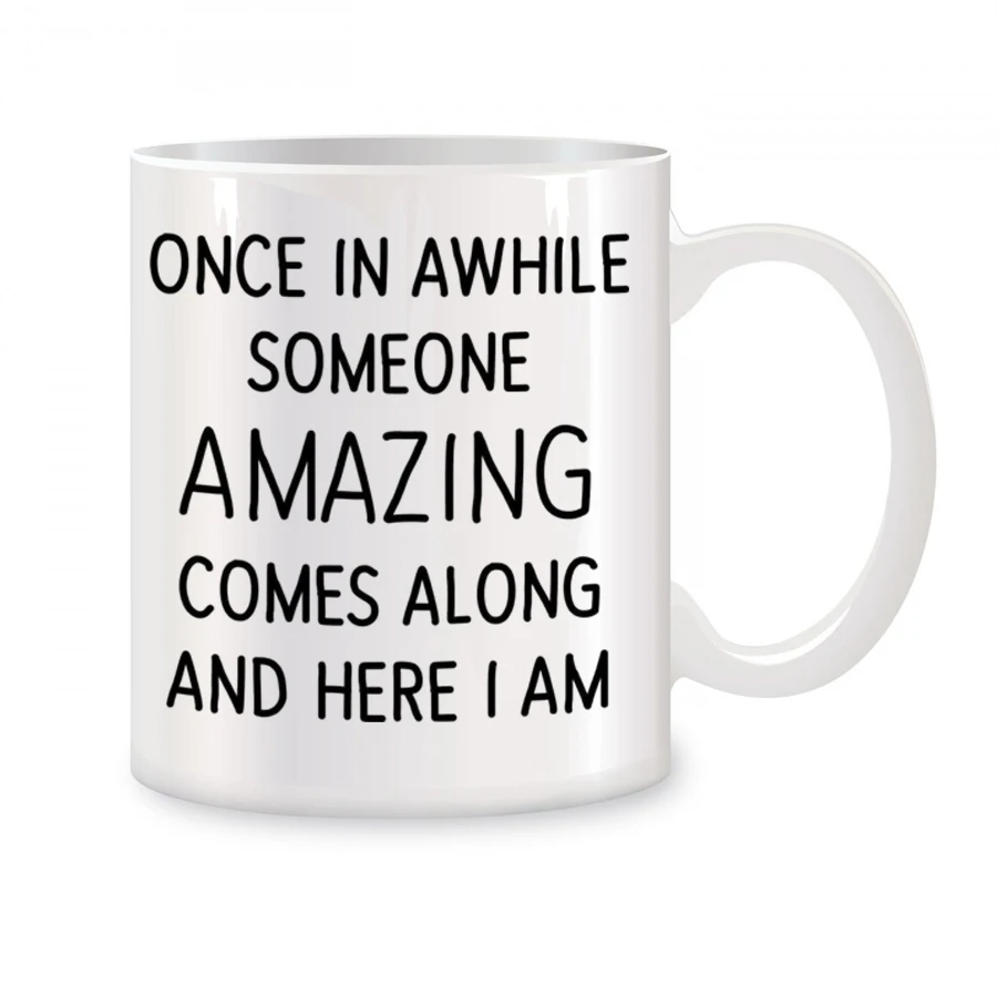 

Once in A While Someone Amazing Comes Along Coffee Mugs, Inspirational Birthday Novelty Coffee Ceramic Tea Cups White 11 oz