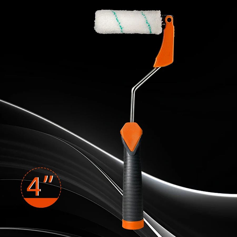 

Кронштейн для разборки одной кнопкой. Мини-валик для покраски 4 дюйма, без грязных рук, конструкция ручки из мягкой резины с внутренней резьбой.