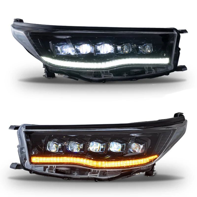 

For TOYOTA Highlander Headlight Angel Eyes 2015-2017 Year FULL LED Front Lamp DRL