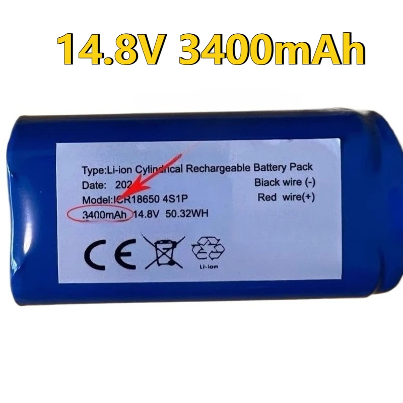 بطارية جديدة عالية الجودة 18650-4SM26 14.4V 2600mah 14.8V 3400mAh لـ CECOTEC CONGA 1290 1390