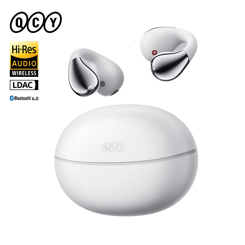 QCY Crossky C30S Open Ear Clip-On Earbuds Hi-Res with LDAC Wireless Headphones 40H Playtime Bluetooth 6.0 HD OWS Sport Earphones
