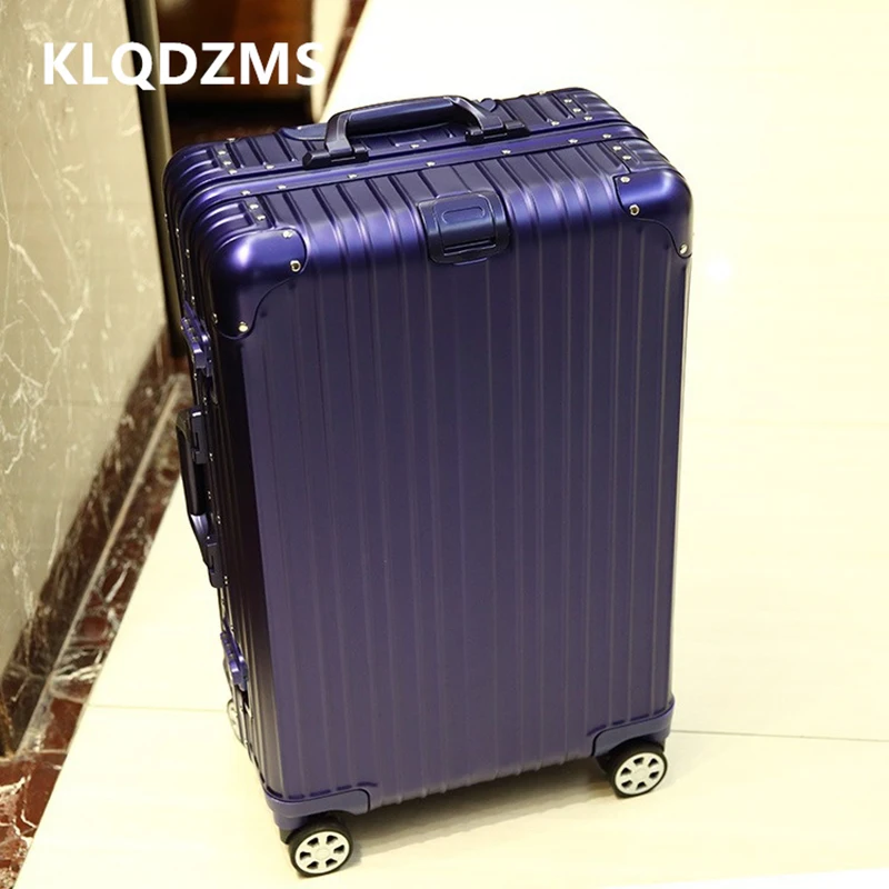 KLQDZMS กระเป๋าเดินทางผู้ชาย 20 "24" 26 "28 นิ้วอลูมิเนียมแมกนีเซียมอัลลอยด์รถเข็นธุรกิจ Boarding กล่องผู้หญิง Cabin กระเป๋าเดินทาง