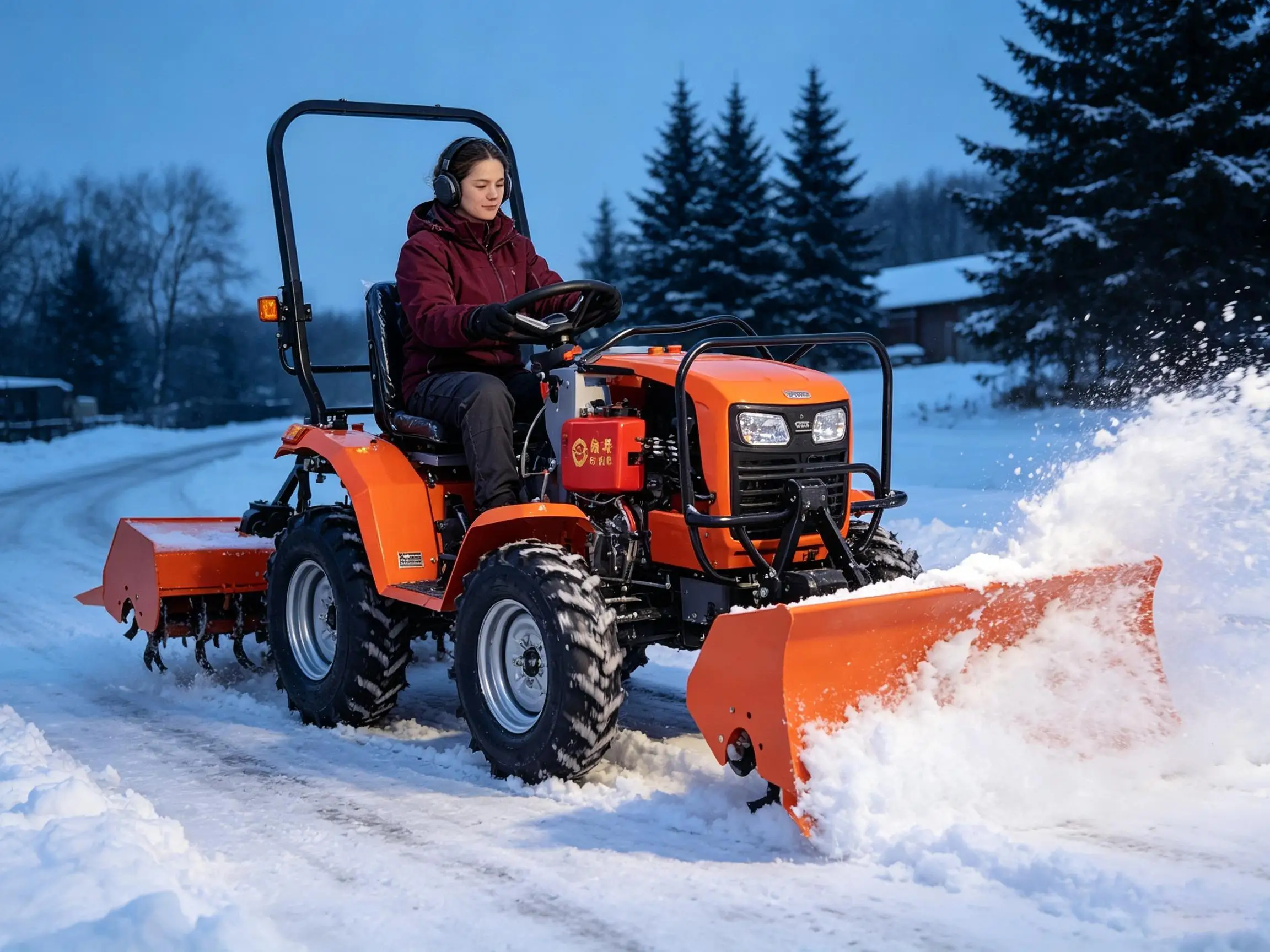 48HP Farm Tractor PTO Three Point Hitch Optional Bulldozer Loader Lawn Mower for Farm Planting Cultivation