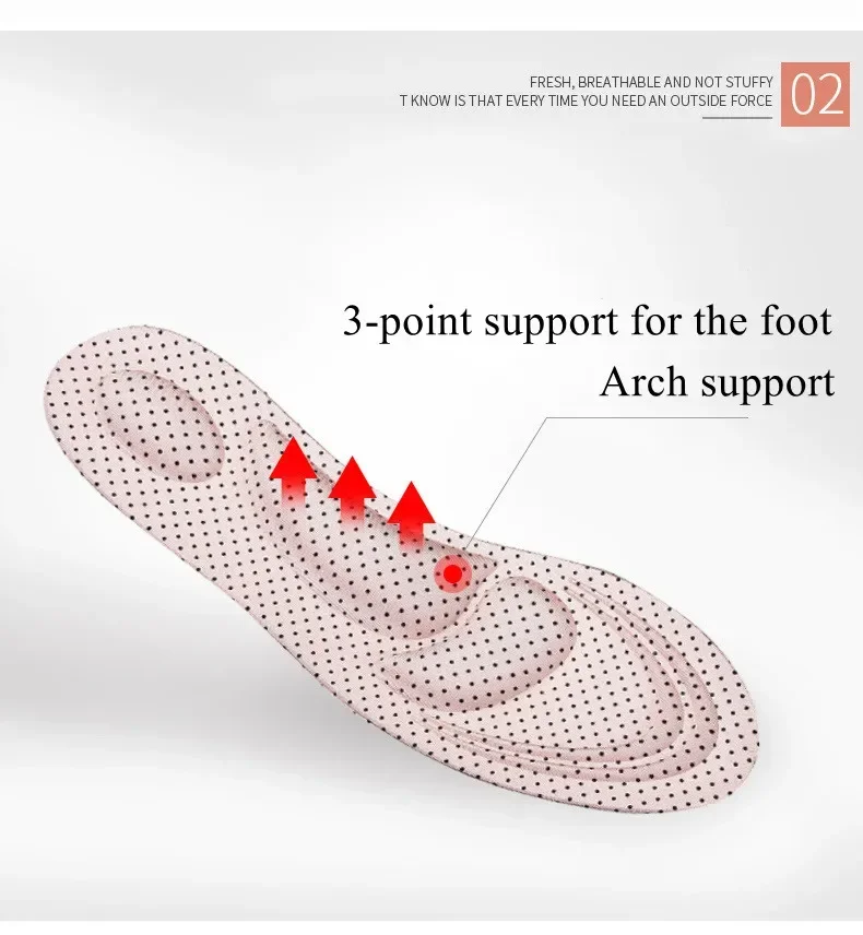 4Pcs 4D Massage Füße Arch Support Plantarfasziitis Einlegesohlen Frauen Männer Laufsport Einlegesohle für Schuh Pads Memory Foam schuh Sohle – Detail 7