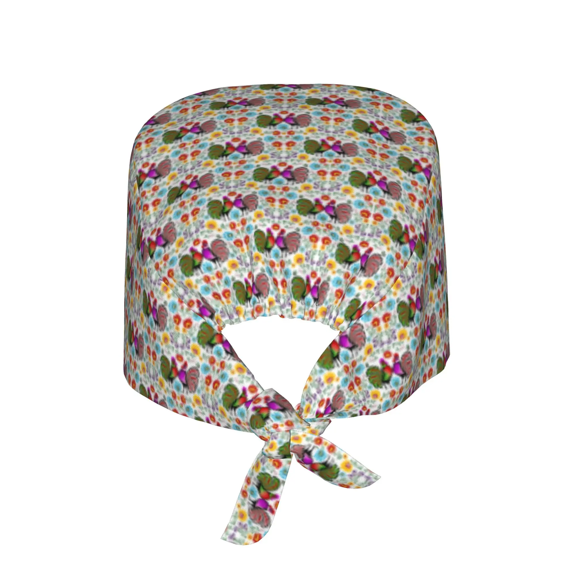 Polish Roosters Floral Folk Flowers Working Hat Polish Floral Surgical Hat Scrub Nursing Doctor Surgeon Cap for Dentist