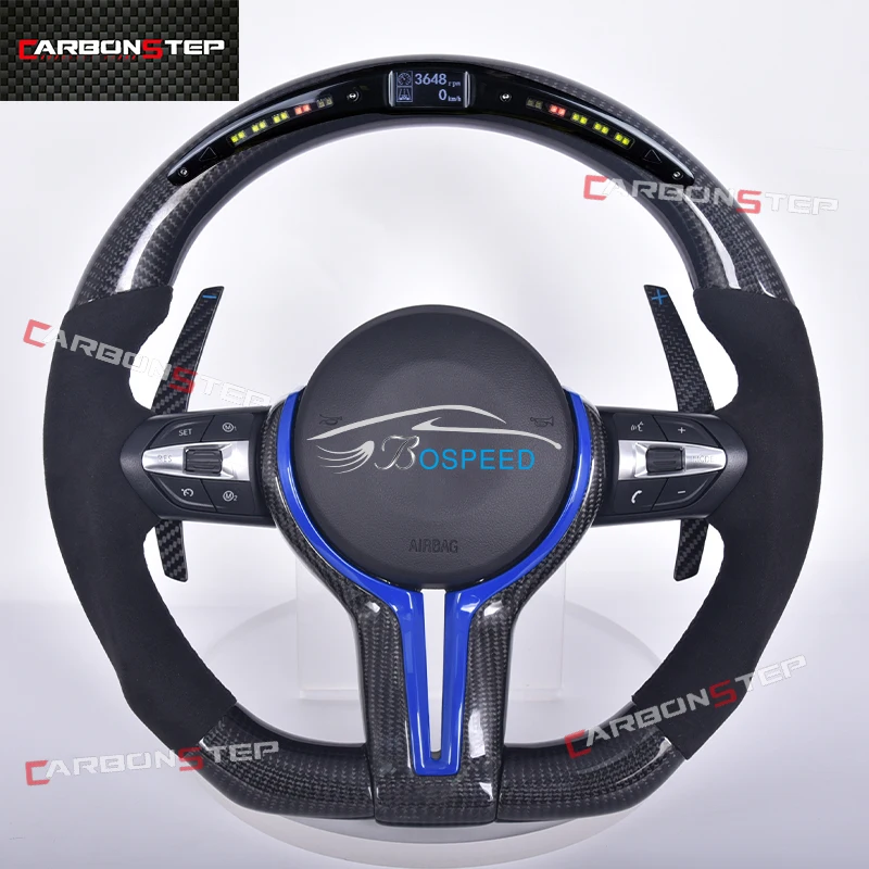 

LED M Performance Fit For Bmws F30 F32 F10 F20 F07 F01 E46 E60 E90 M3 M4 M5 M7 Carbon Fiber Steering Wheel