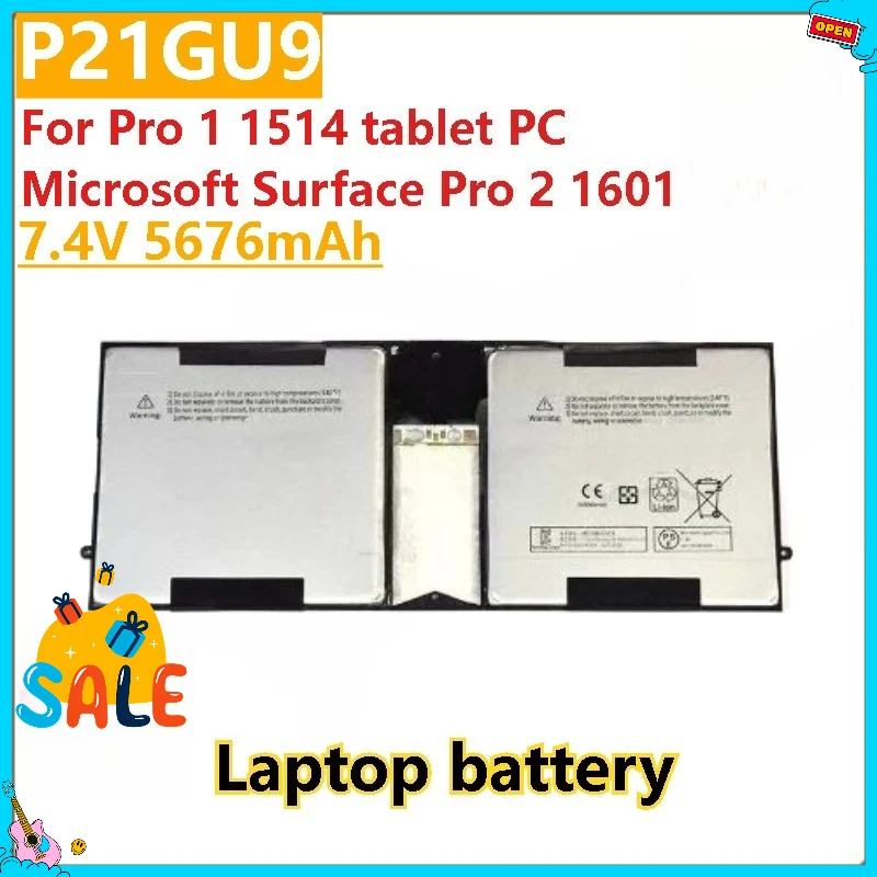 

Brand New High Quality 7.4V 5676mAh P21GU9 Laptop Battery For Pro 1 1514 tablet PC Microsoft Surface Pro 2 1601