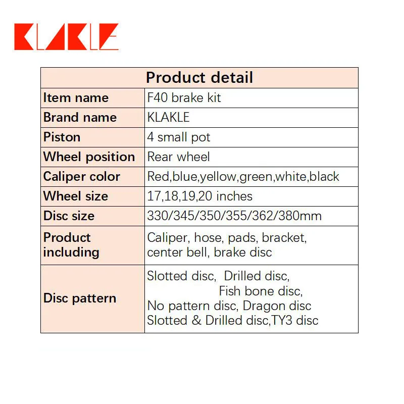 KLAKLE โลโก้ที่กําหนดเอง F40 สีฟ้าเบรค Caliper 300*24 มม.เจาะ Slotted Disc PCD4 * 100 Bell ล้อหน้า R16 นิ้วสําหรับ Honda S660 JW5