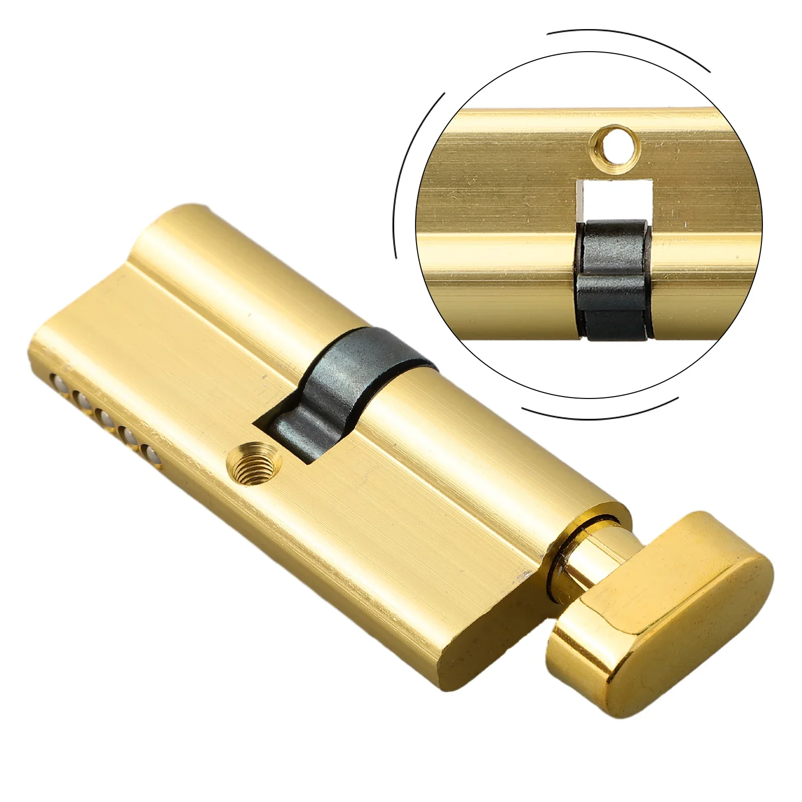 Door Cylinder Lock 70mm With 3 Keys Anti-Theft Entrance Door Lock Home Security Interior Bedroom Lock Cylinder Black Gold