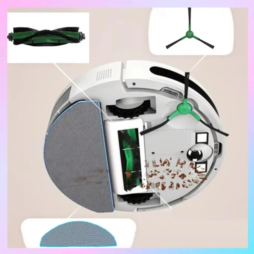 ABRG-9PCS Accessories Kit For Irobot Roomba Combo Essential / Vac Essential Y0112 Vacuum Cleaner Main Side Brush Filter Mop