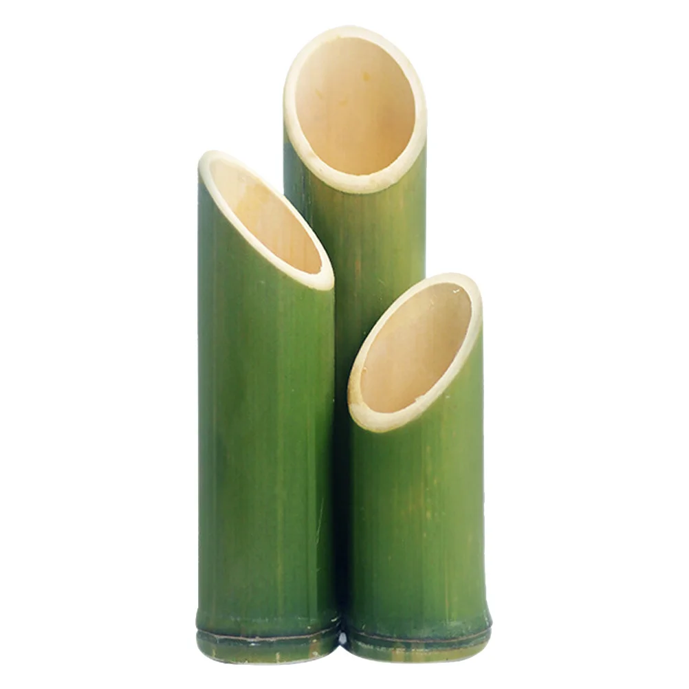 

3Pcs Bamboo Vase Creative Design Versatile Use Home Decor Special Events Meticulously Crafted Unique Visual Effect