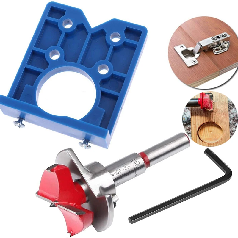 

5mm Hinge Hole Jig Drill Guide Set DIY Woodworking Door Hole Opener Concealed Hinges Guide Door Saw Cabinet Accessories Tool