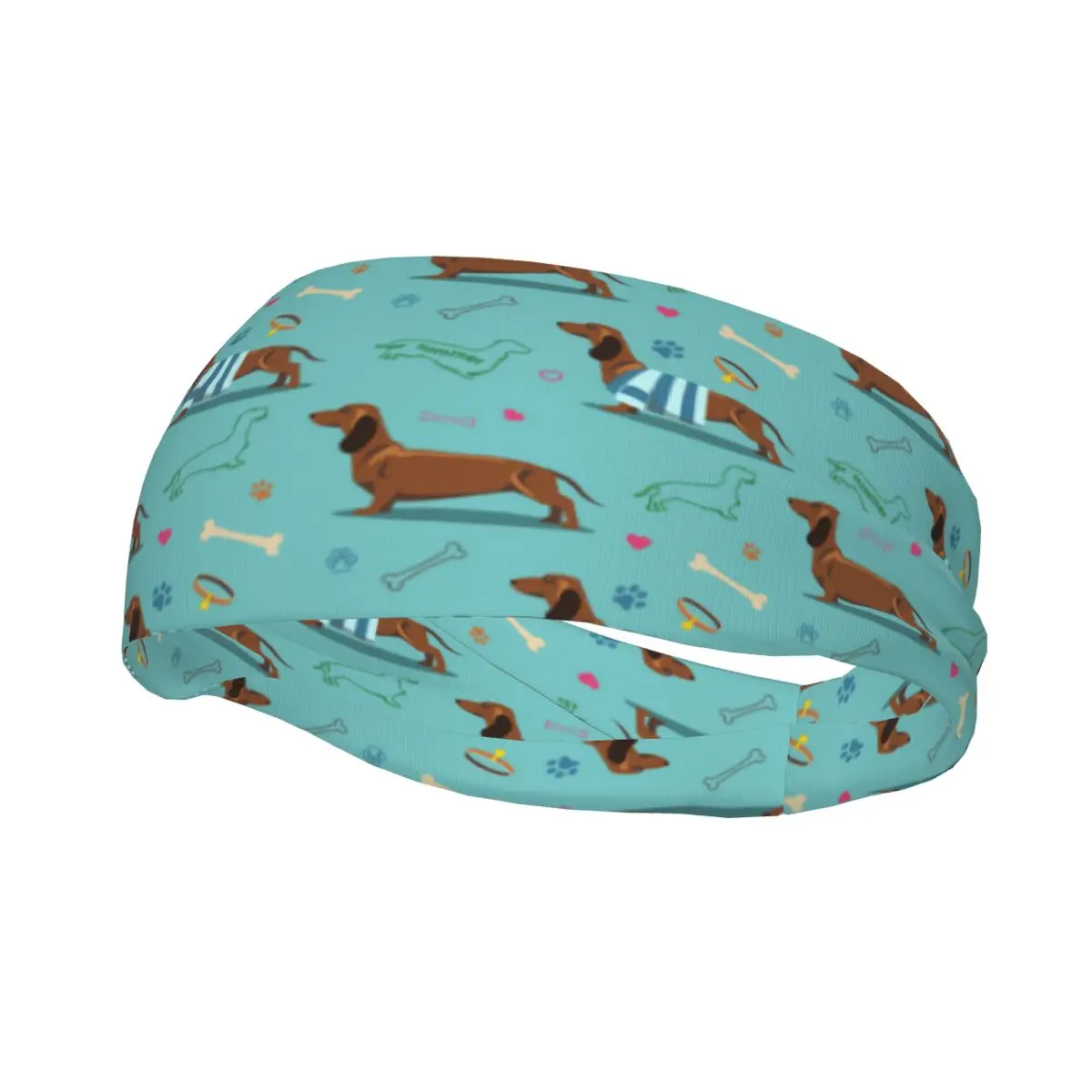 

Sports Headband Dachshund Dogs And Bones Running Fitness Sweatband Absorbent Cycling Jog Hair Bandage