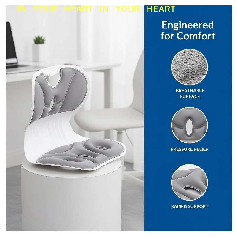 【X】Ergonomic Lumbar Support Seat Cushion Bamboo Charcoal Memory Foam Back Pillow for Odor Resistance Office Car Use