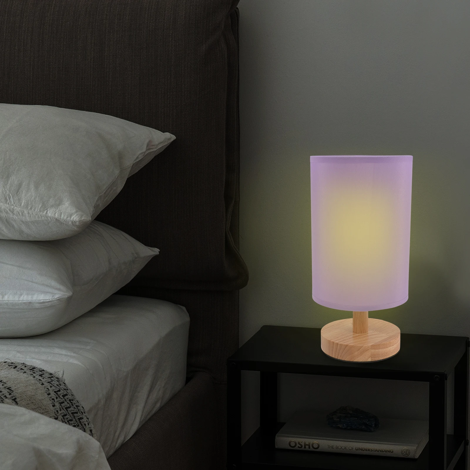 

Wooden Table LED Night Light Bedroom Desk Lamps Home Decor Small Led Lamp Size Warm Light Modern Style Easy Use