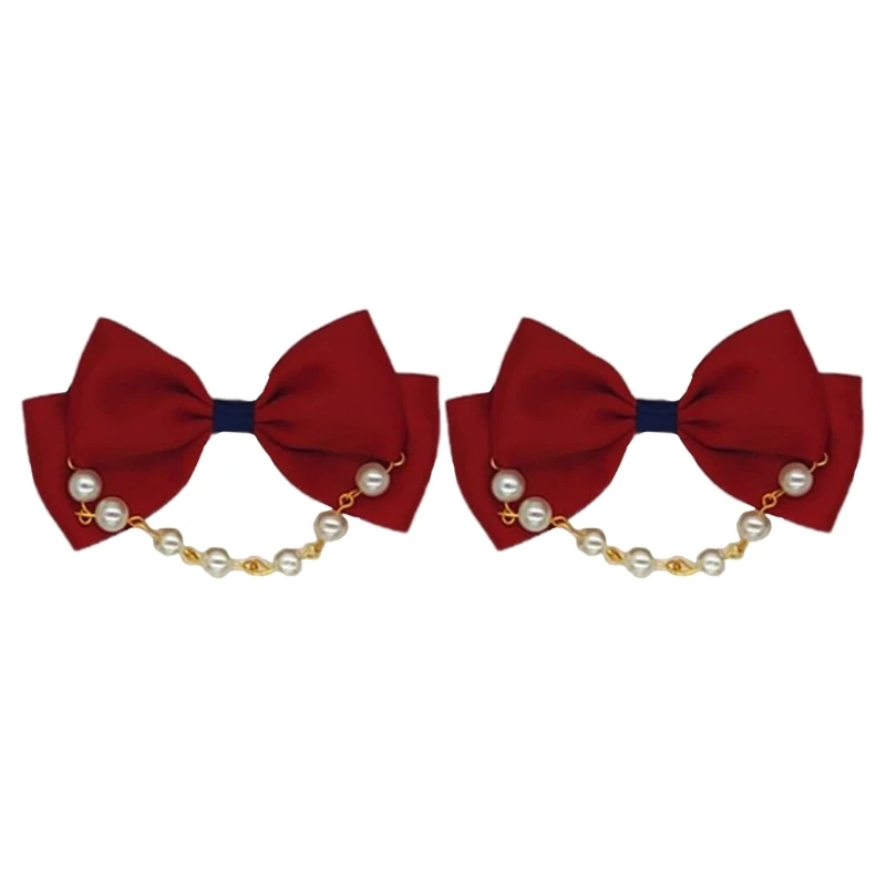 Japanese Girls Sweet Hair Accessories Anime Cosplay Lace Ribbon Bowknot Headband Hairpins Wrist Cuffs