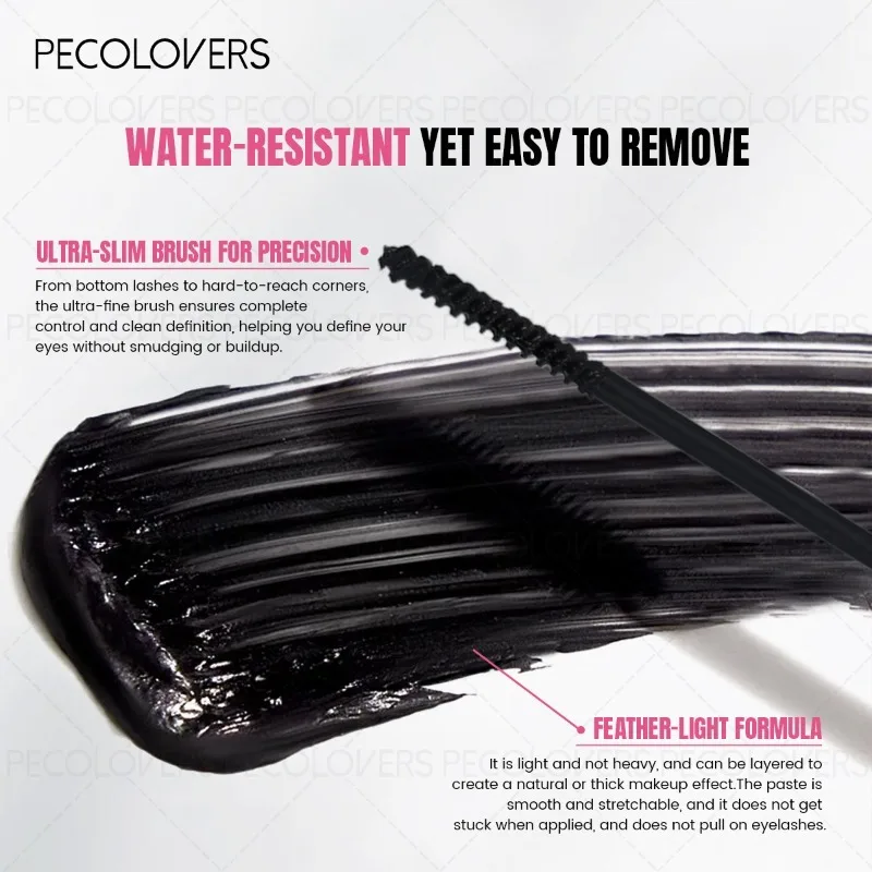 Mascara a tubo nero impermeabile e resistente al sudore, ciglia spesse, cosmetici naturali e duraturi per gli occhi