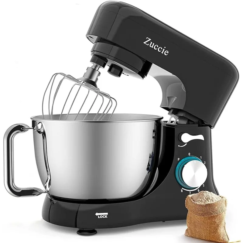 

Stand Mixer, Zuccie 4.8QT Kitchen Electric Stand Mixer, 380W Motor Power Food Mixer, 8+P-Speed Dough Mixer with Dough Hook Black