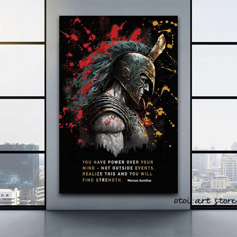 Sparta Strength with Motivational Inspirational Quotes Art Poster Canvas Painting Wall Print Picture for Office Room Home Decor