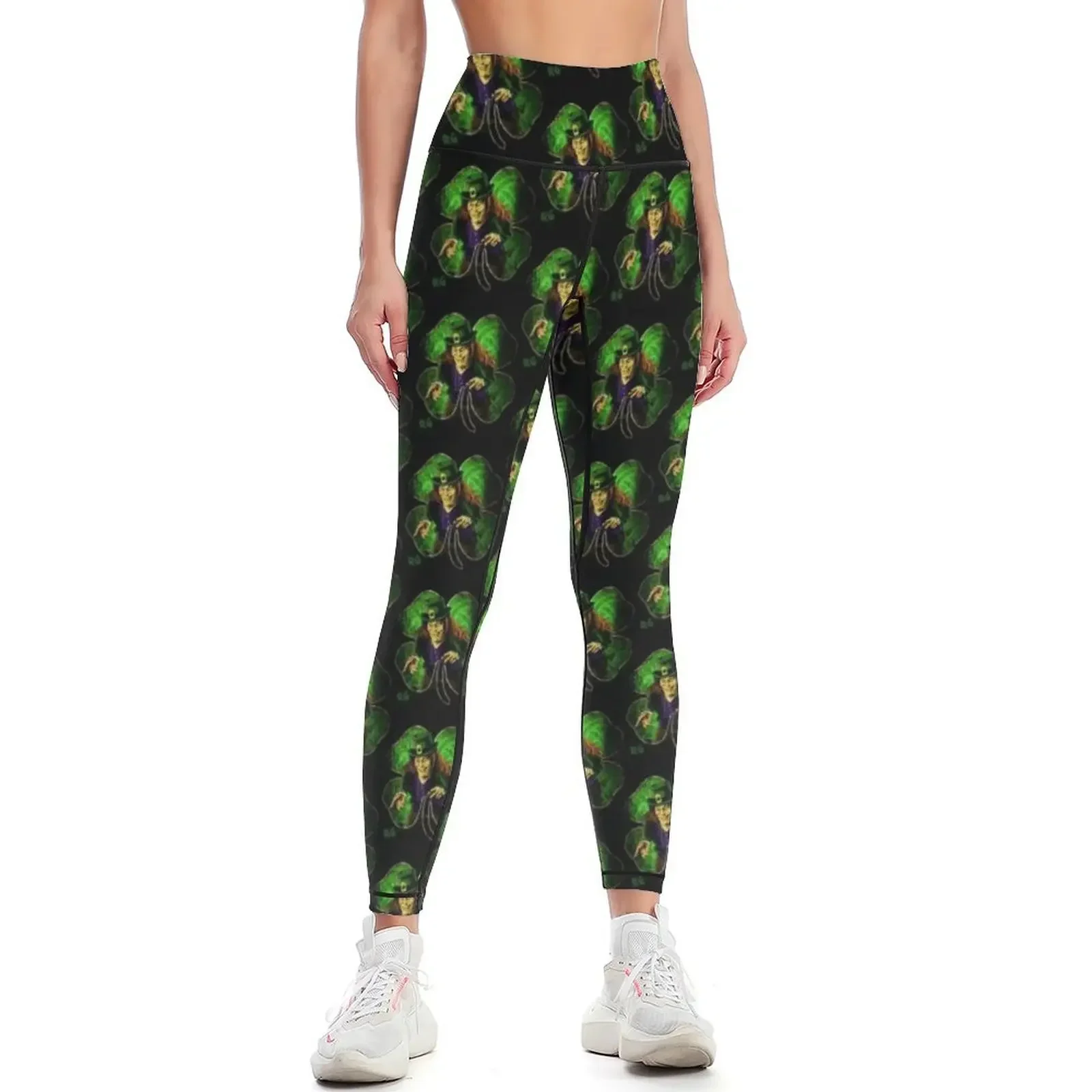 

Leprechaun Four Leaf Clover Leggings flared Jogger pants sporty woman gym Pants sport Womens Leggings