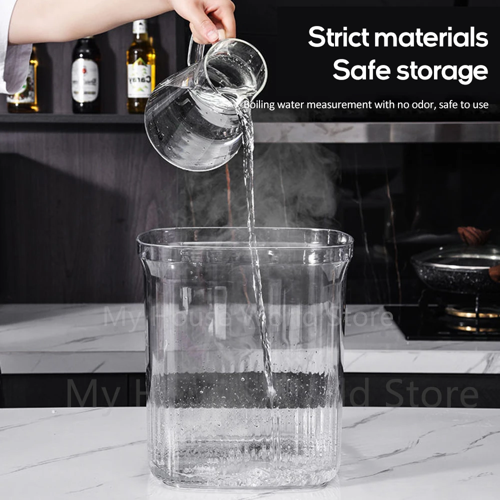 5KG Rice Storage Box Rice Dispenser Transparent Insect Proof Waterproof Sealed Dry Cereal Grain Bucket Kitchen Food Container