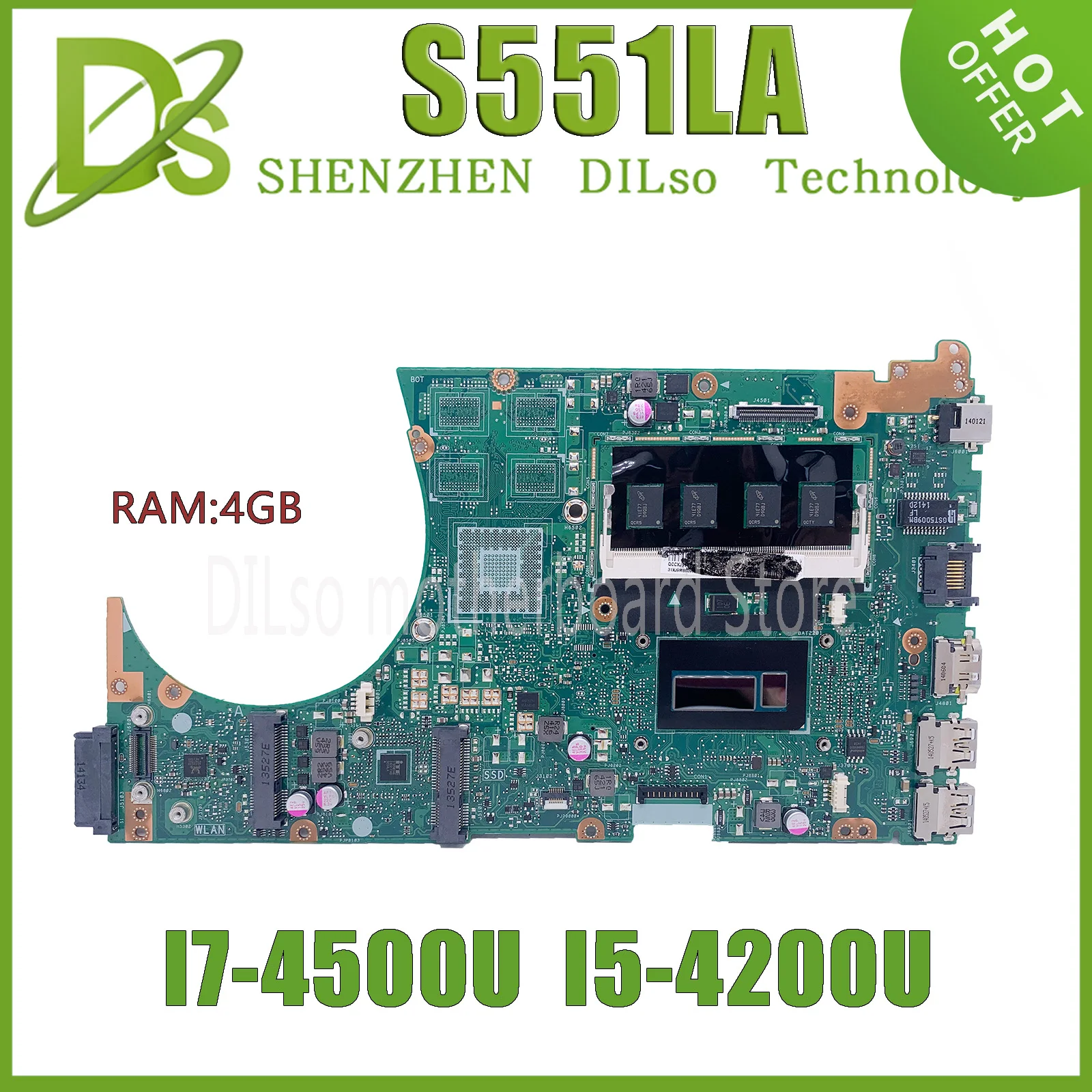 Imagem -02 - Kefu-placa-mãe do Portátil para Asus K551l S551la R553l S551lb i3 i5 i7 4ª Geração 4gb Ram Gt840m Uma 100 Testado