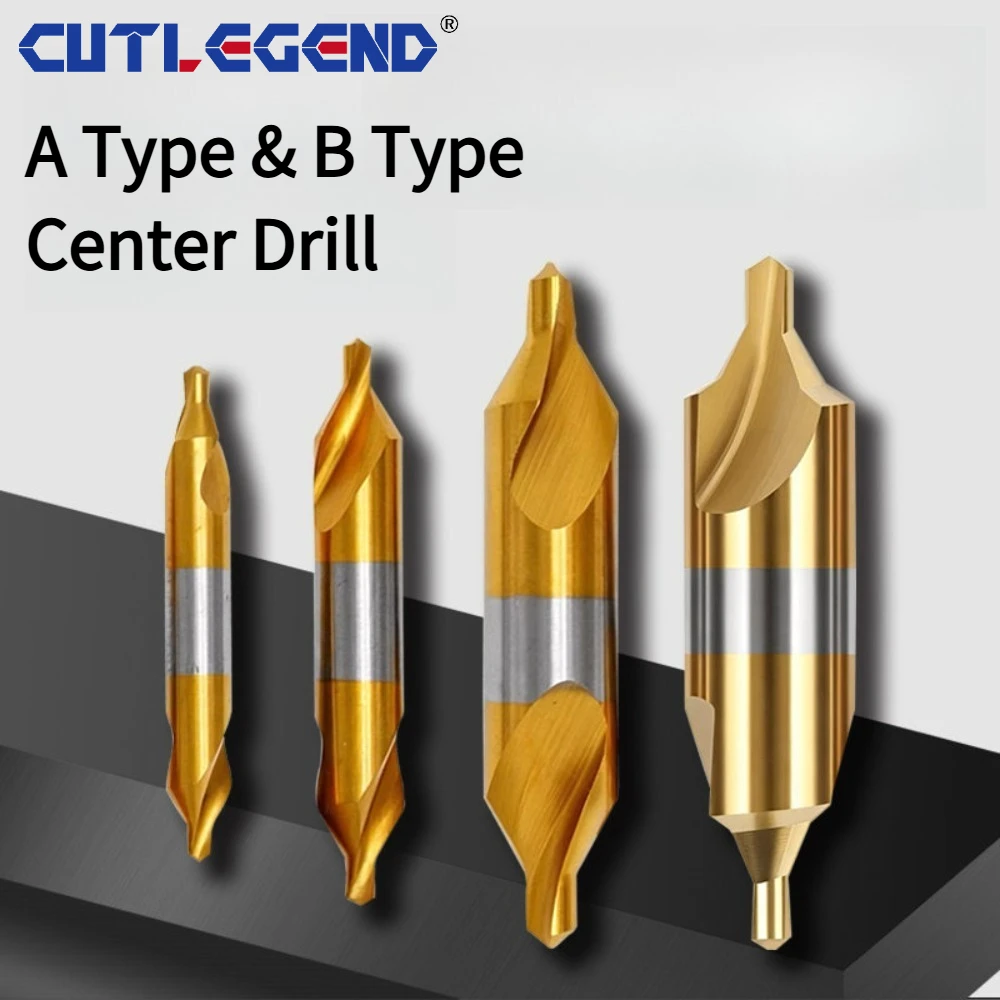 チタンコーティングhss-coセンタードリルaタイプ＆bタイプサイズ1-15-25-3-4-5-6mmステンレス鋼用スポットセンタリングドリルビット