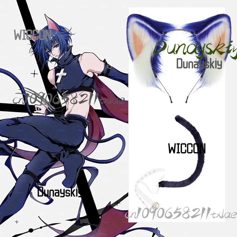 شوغو تأثيري شارا! مجموعة أذن وذيل القط من فروي إيكوتو تسوكيومي، إكسسوارات كاواي التأثيرية لحفلات الهالوين الصيفية