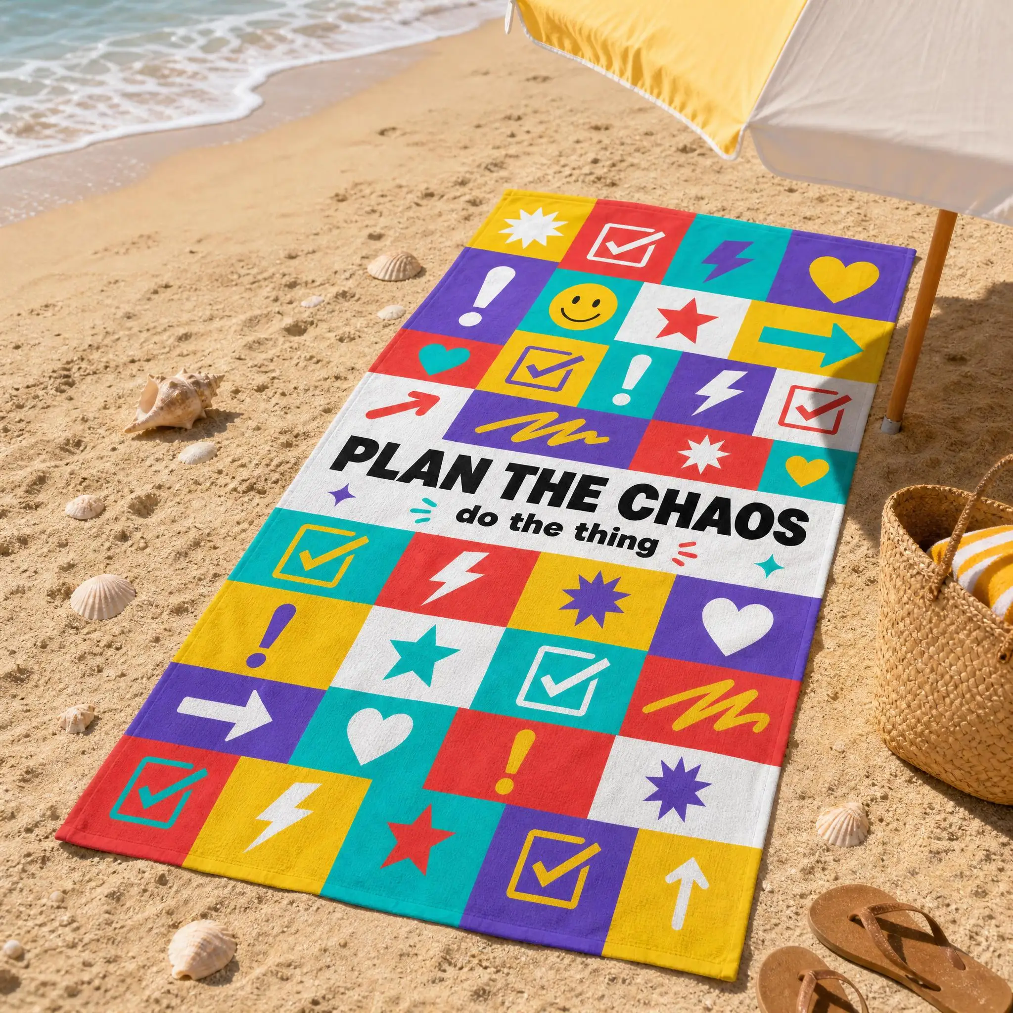 Serviette de plage esthétique Neurodiversity Productivity, adaptée à la plage, à la piscine, aux vacances, cadeau de vacances unique