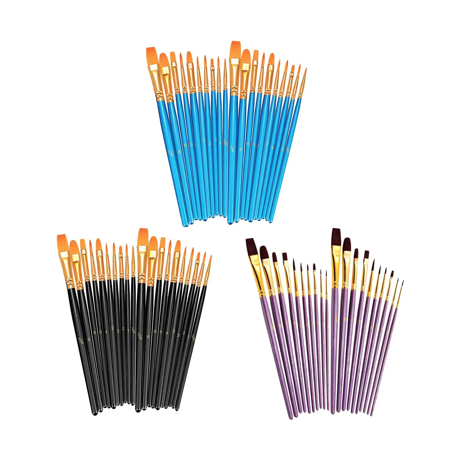 

20Pcs Paint Brush Set Watercolor Oil Models Drawing Tempera Painting Brushes