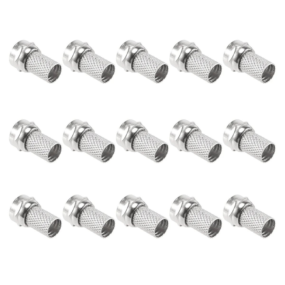 15 Pcs RG6 F-Type Twist-On Coax Coaxial Cable RF Connector Male for CCTV Camera