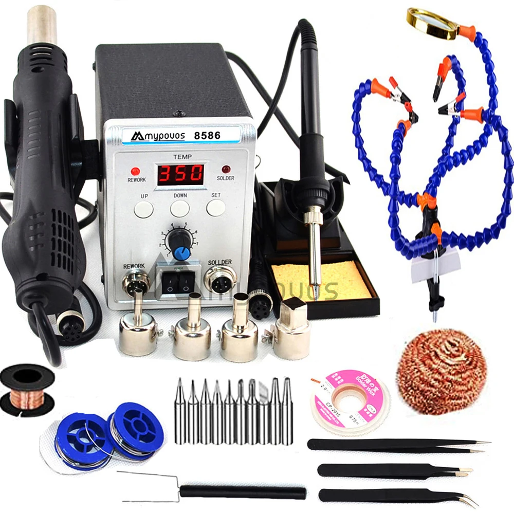 

2in1 Electric Soldering Irons Soldering Station +Hot Air Gun Solder Station with BGA SMD PCB IC Repair