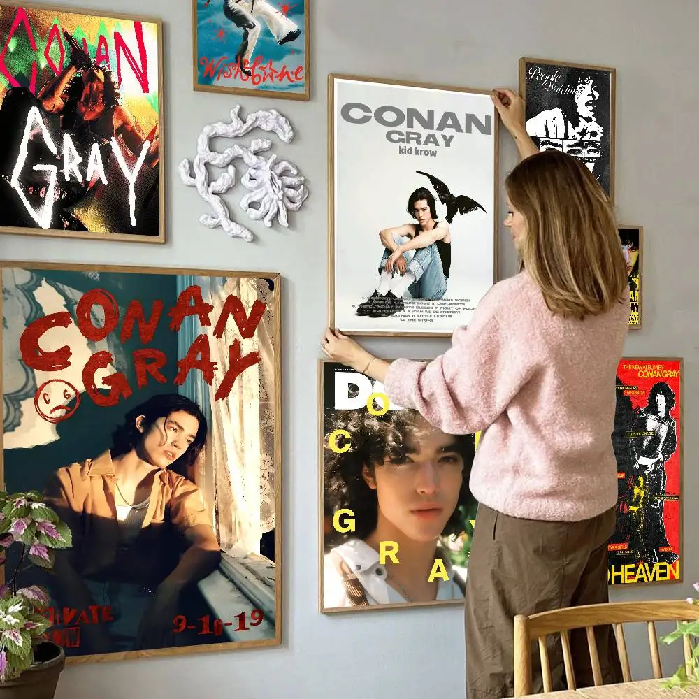Sänger C-Conan Graue Vintage-Poster, klebrige Whitepaper-Drucke, Poster, Kunstwerk, Poster, Wandaufkleber