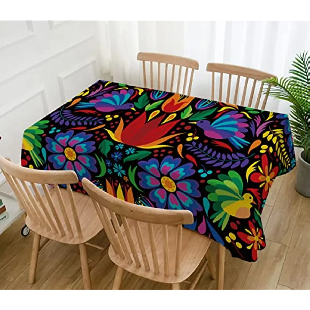 Mexican Fiesta Party Cinco De Mayo Tablecloth Decoration Day of The Dead Table Cover for Home Dining Kitchen Table Decor