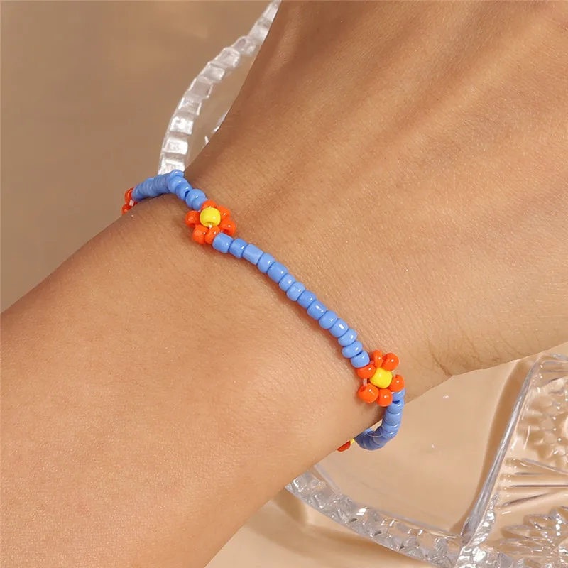 1PC Handgemachte Böhmische Freundschaft Armband Ethnische Bunte Seed Bead Blumen Charm Armband Für Frauen Kinder Strand Party Geschenke – Detail 9