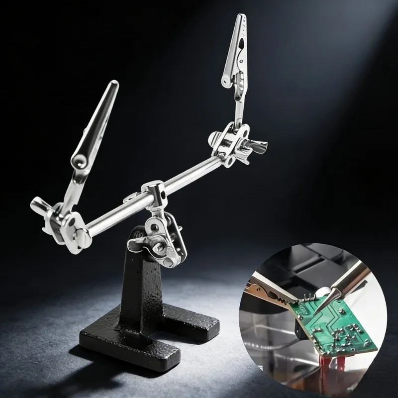 Adjustable Helping Hands With Magnifier - Third Hand Soldering Tool For Jewelry Making Micro Electronics Repair DIY Craft