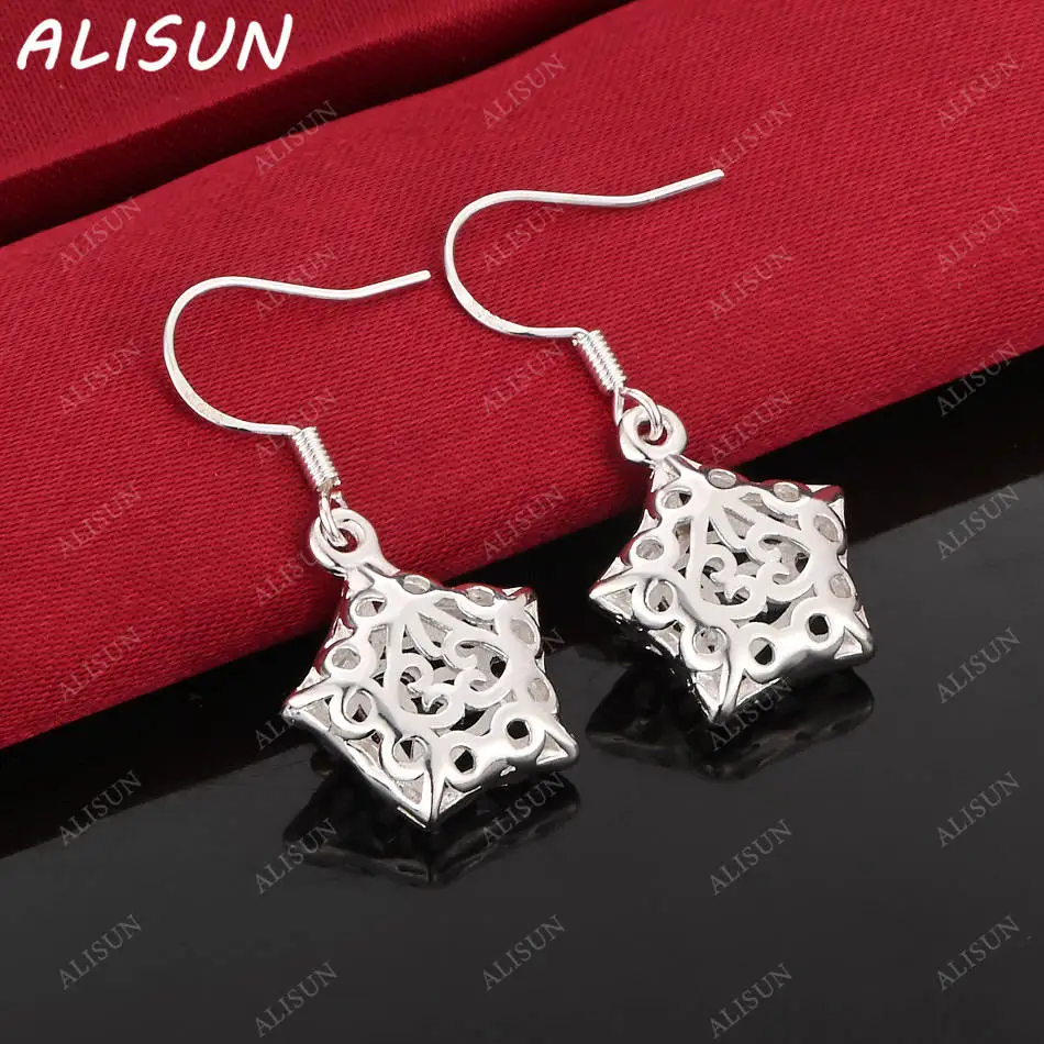 

ALISUN 925 Sterling Silver Hollow Star Drop Earrings For Women Creativity Gifts Street All-match Party And Daily Wear