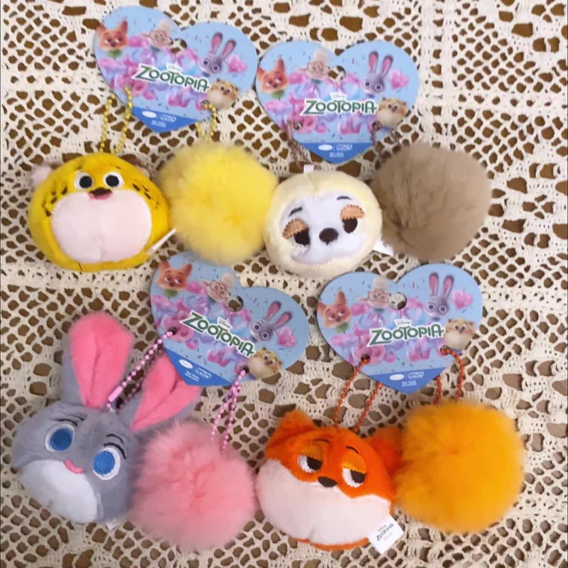 فيلم Zootopia لطيف الحيوانات المحشوة أفخم جودي هوبس أرنب نيك وايلد الثعلب الكسل Benjamin دمية لعبة المفاتيح زوجين حقيبة قلادة #1