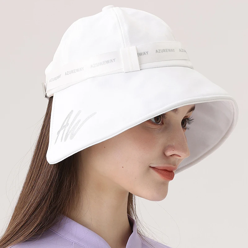 Azureway Golf Hat Women Sun Visor Summer Korean Caps with Top Large Brim Fisherman Hats Ladies Sunshade Headcover