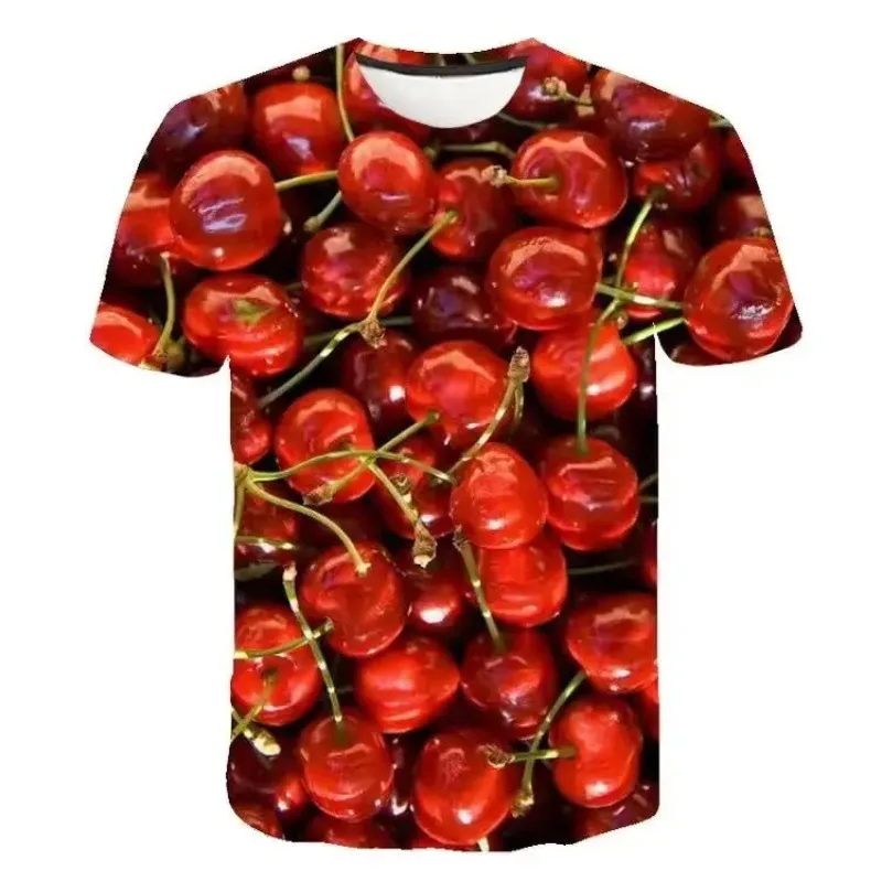 

2026 Summer Best-Selling Cross-Border Men Best Selling T-shirt Fruit Short Sleeve 3D Digital Print Tops